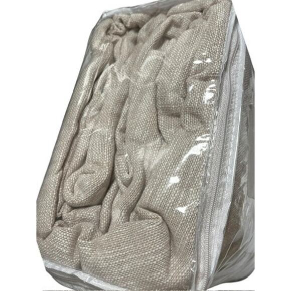 Pottery Barn Seaton Textured Cotton Blackout Curtain | 100 x 84 Oatmeal - Picture 10 of 10